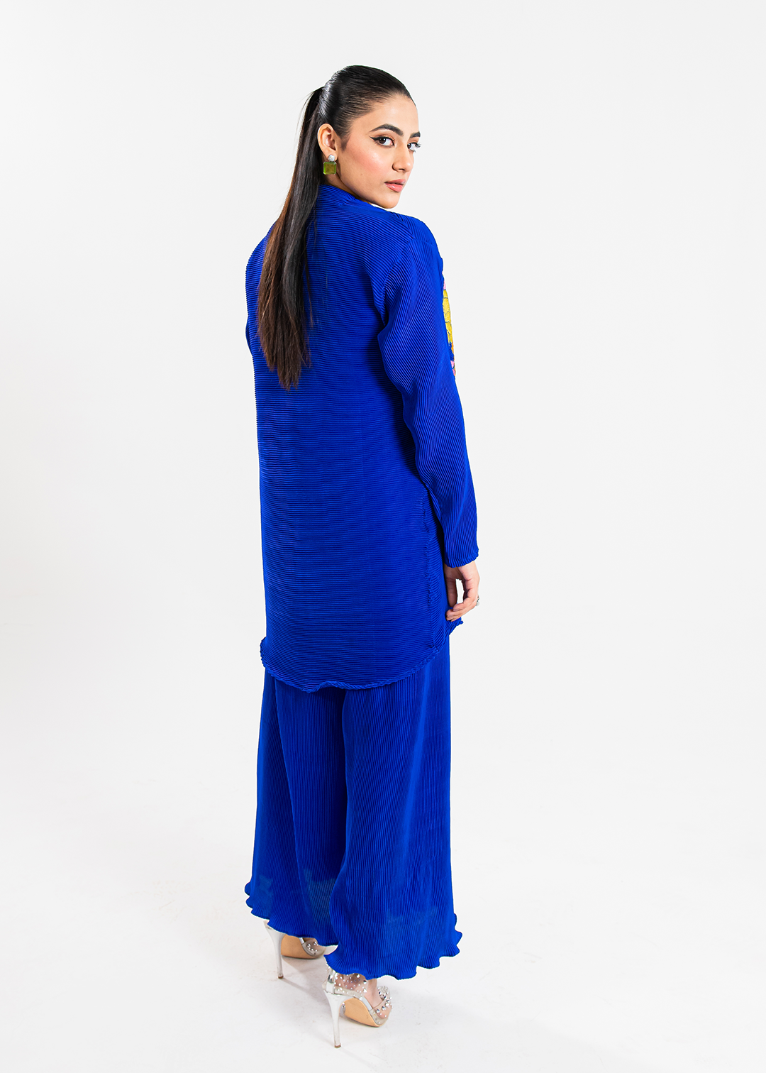 Maria Osama Khan | Claire Pleated Silk | Azure by Maria Osama Khan - Designer Dress - Type: Ladies Clothes - Available at Libayah - 100% Original
