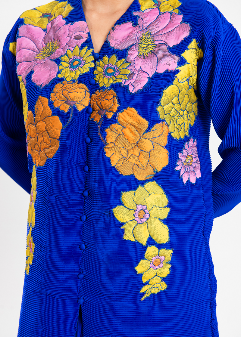 Maria Osama Khan | Claire Pleated Silk | Azure by Maria Osama Khan - Designer Dress - Type: Ladies Clothes - Available at Libayah - 100% Original