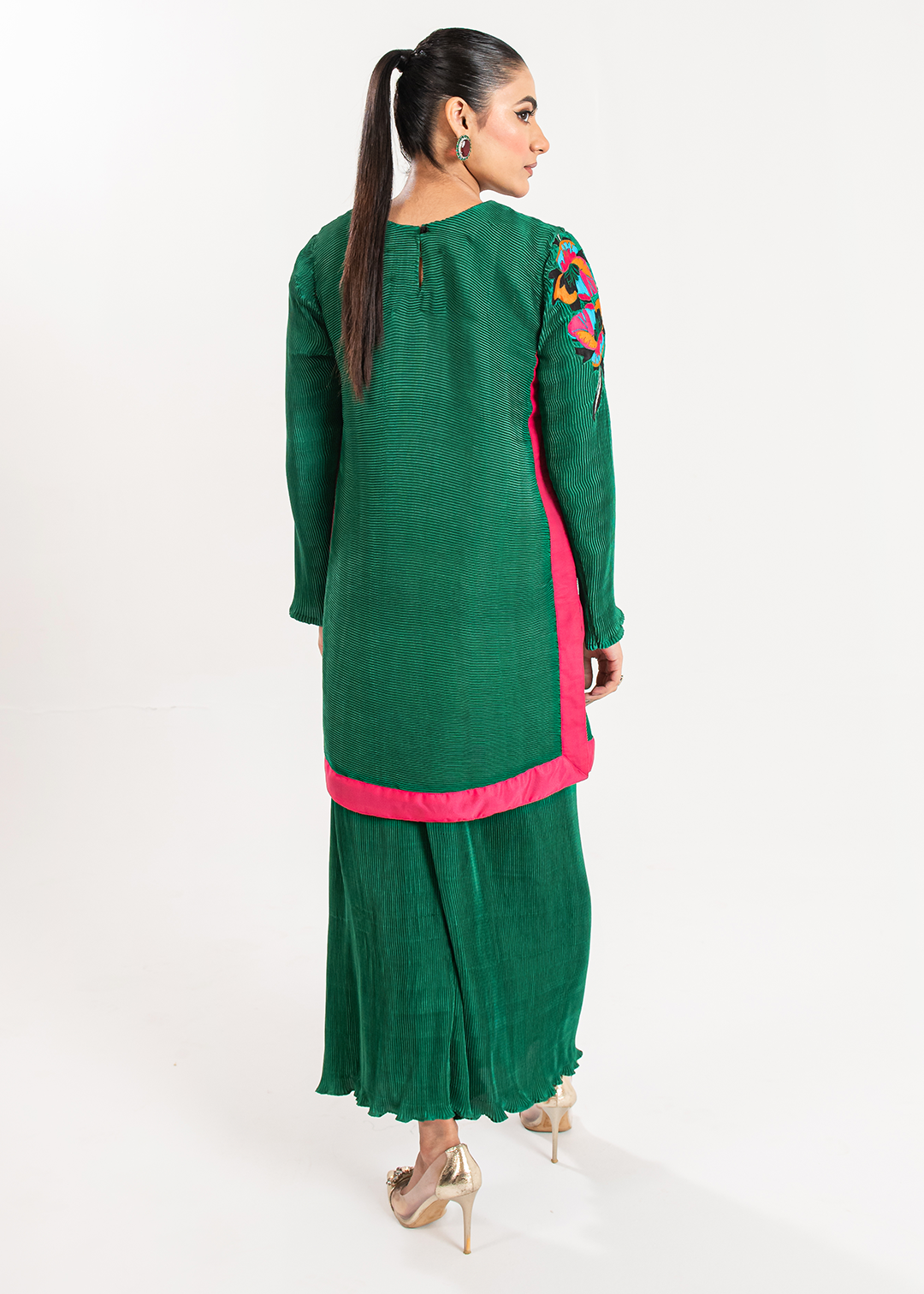 Maria Osama Khan | Claire Pleated Silk | Ivy by Maria Osama Khan - Designer Dress - Type: Ladies Clothes - Available at Libayah - 100% Original