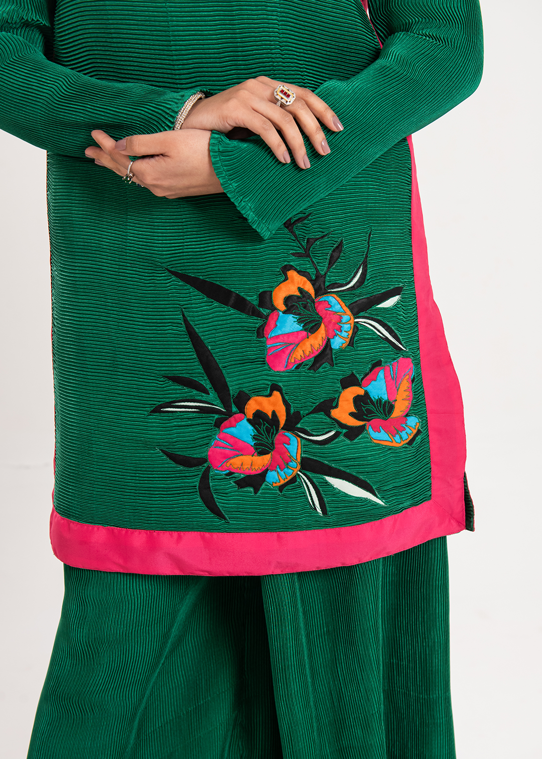 Maria Osama Khan | Claire Pleated Silk | Ivy by Maria Osama Khan - Designer Dress - Type: Ladies Clothes - Available at Libayah - 100% Original