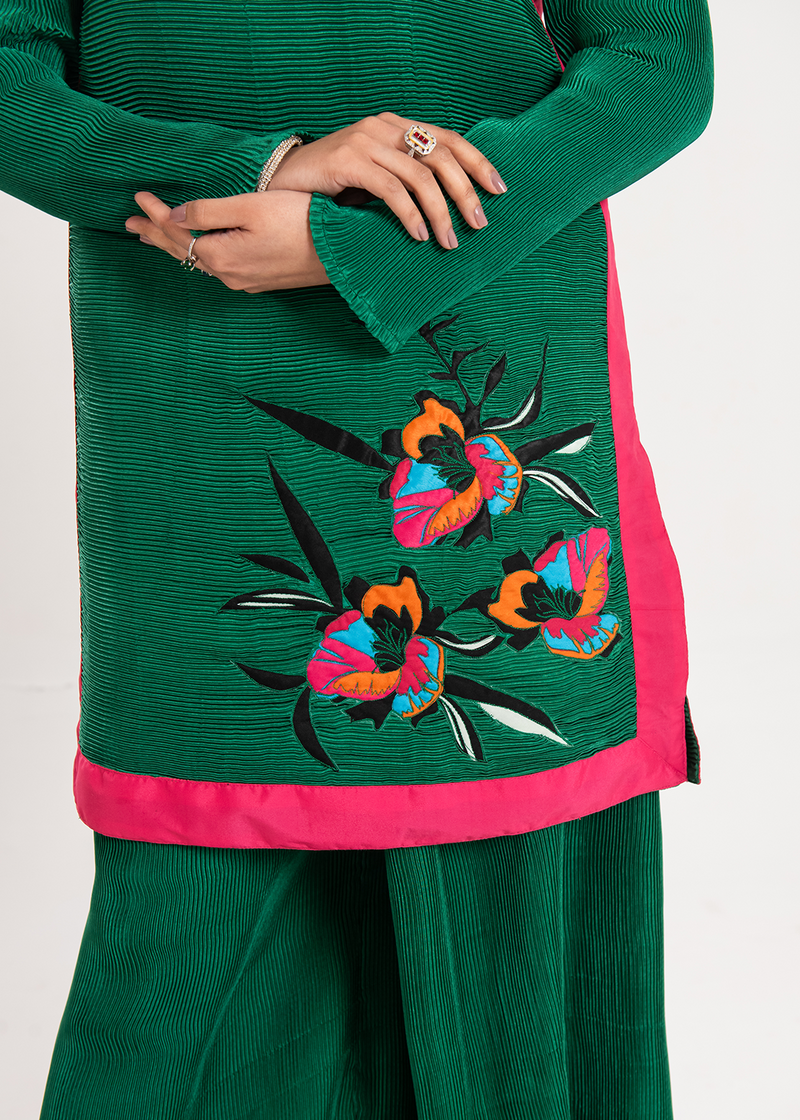 Maria Osama Khan | Claire Pleated Silk | Ivy by Maria Osama Khan - Designer Dress - Type: Ladies Clothes - Available at Libayah - 100% Original