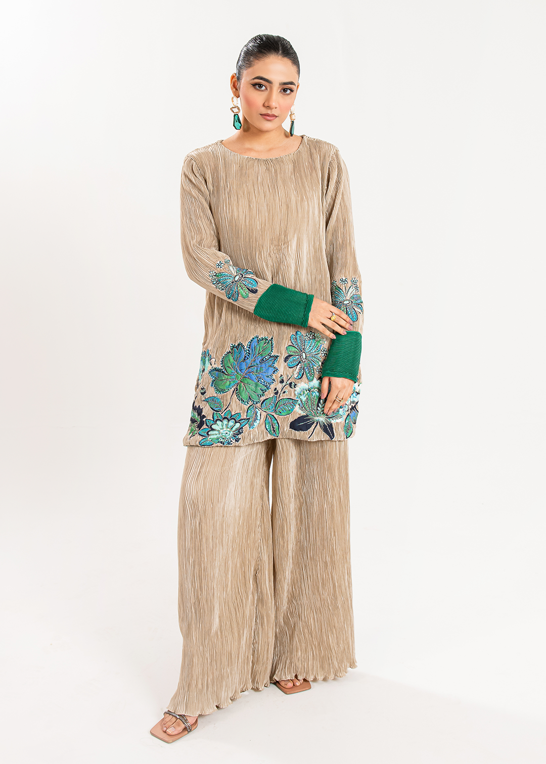Maria Osama Khan | Claire Pleated Silk | Stardust by Maria Osama Khan - Designer Dress - Type: Ladies Clothes - Available at Libayah - 100% Original