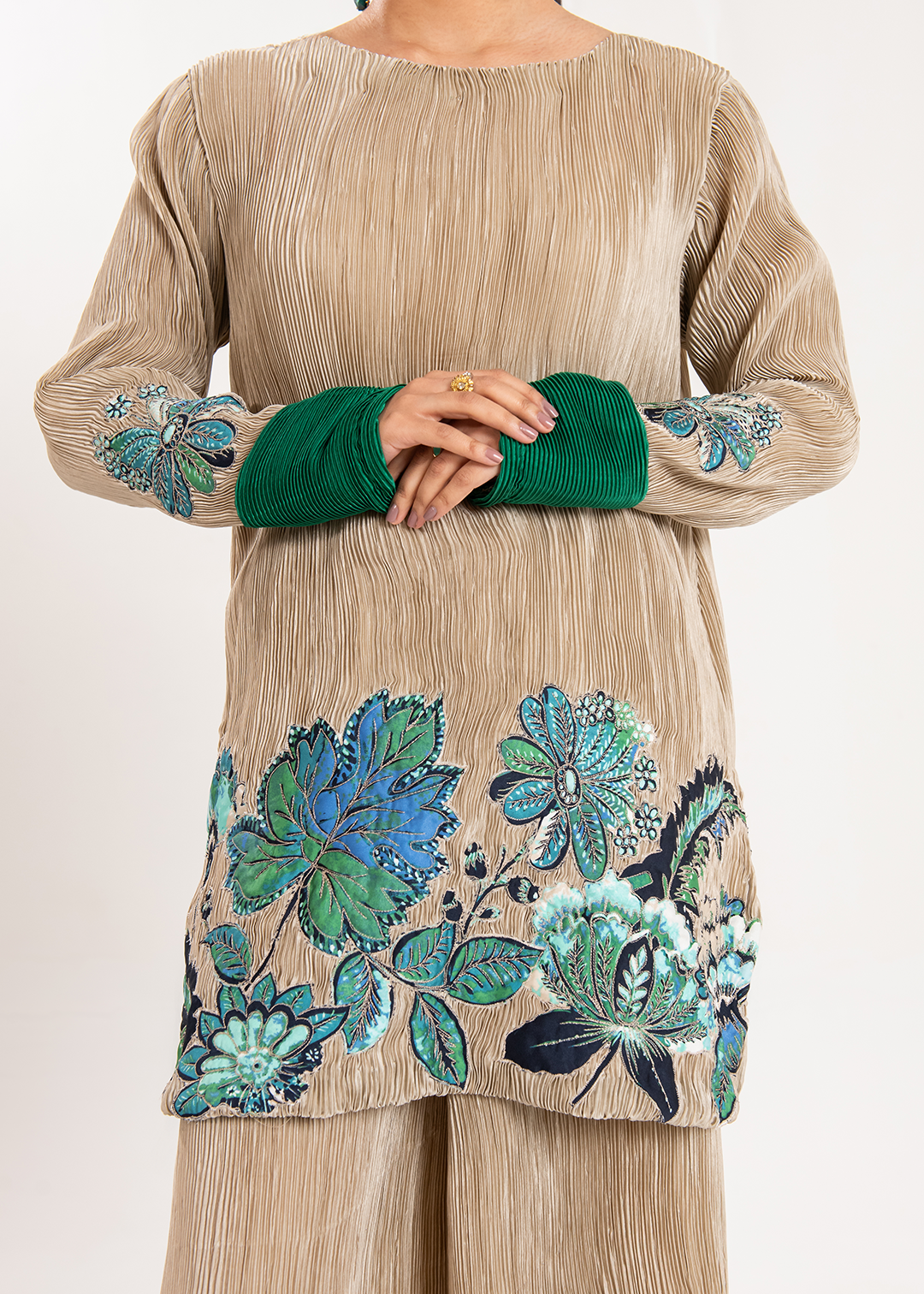 Maria Osama Khan | Claire Pleated Silk | Stardust by Maria Osama Khan - Designer Dress - Type: Ladies Clothes - Available at Libayah - 100% Original