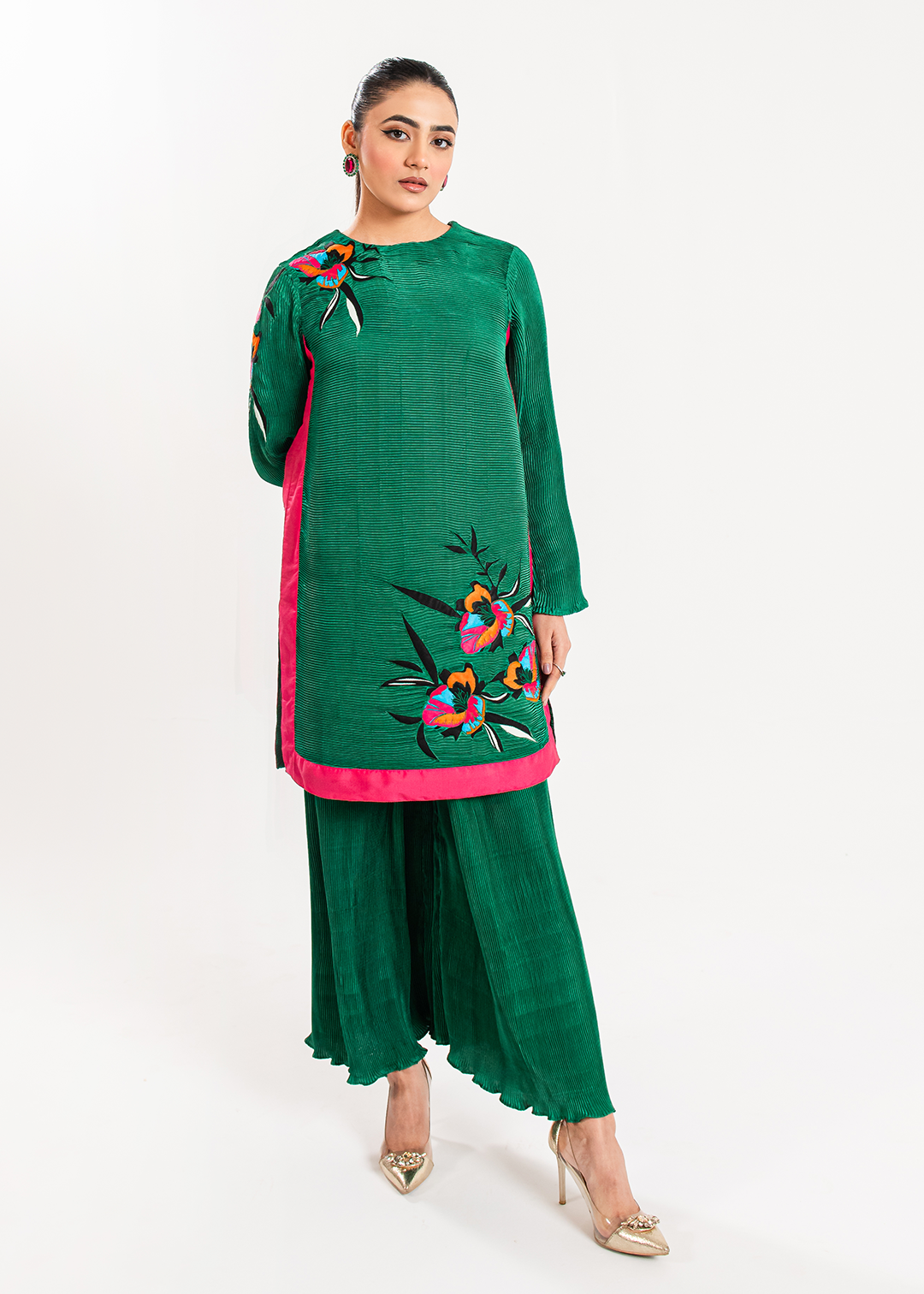 Maria Osama Khan | Claire Pleated Silk | Ivy by Maria Osama Khan - Designer Dress - Type: Ladies Clothes - Available at Libayah - 100% Original