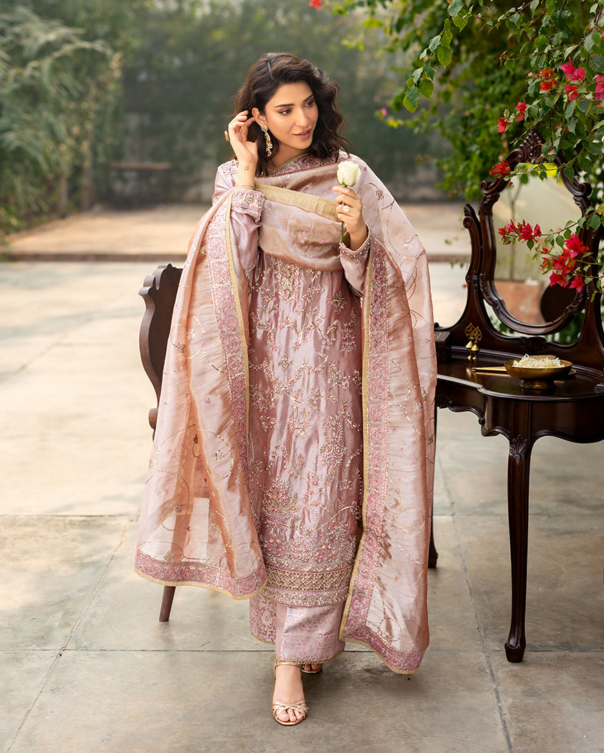 Mushq | Sunehri Lama Silk | Marium by Mushq - Designer Dress  - Type : Ladies Clothes - Available at Libayah - 100% Original 
