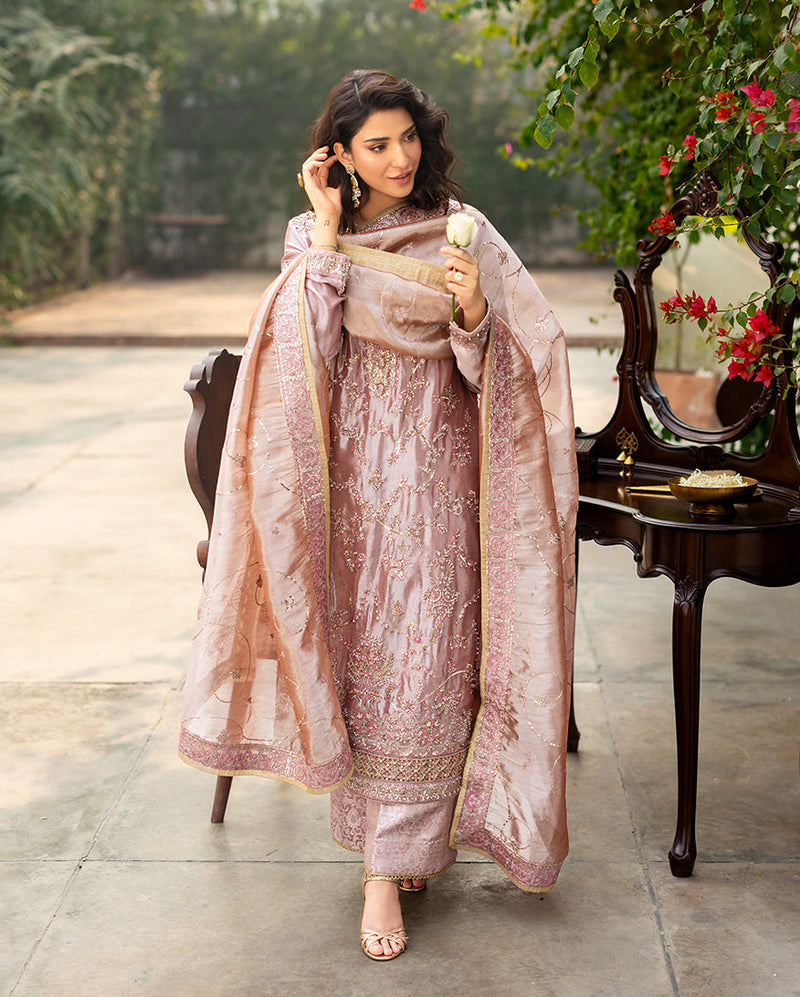 Mushq | Sunehri Lama Silk | Marium by Mushq - Designer Dress  - Type : Ladies Clothes - Available at Libayah - 100% Original 