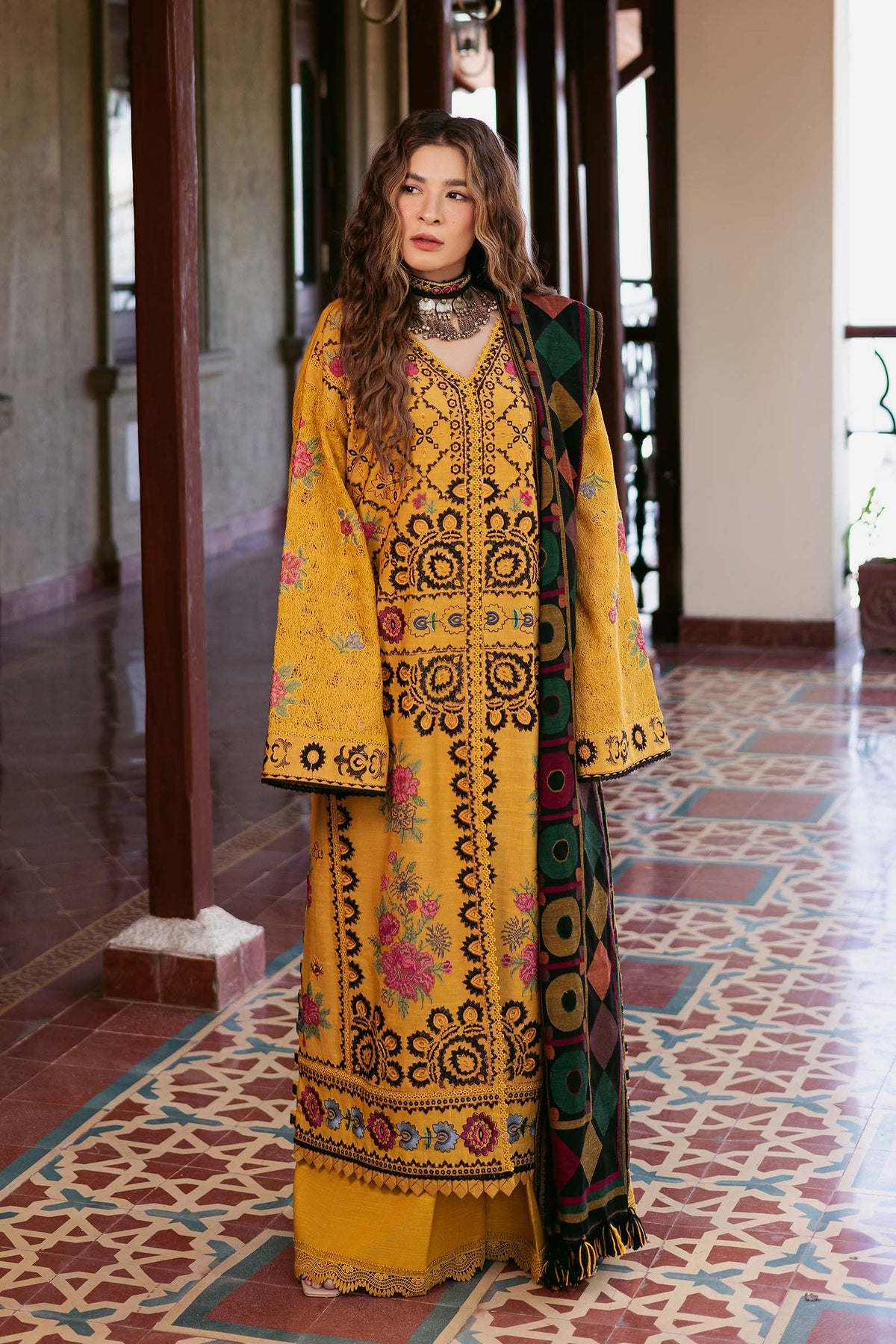 Maryam Hussain | Winter Shawl 2024 |  Hazel by Maryam Hussain - Designer Dress - Type: Ladies Clothes - Available at Libayah - 100% Original