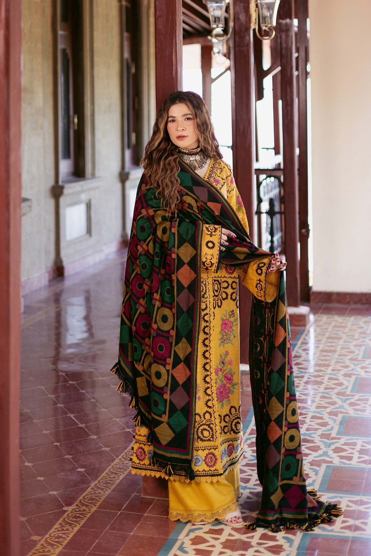 Maryam Hussain | Winter Shawl 2024 |  Hazel by Maryam Hussain - Designer Dress - Type: Ladies Clothes - Available at Libayah - 100% Original
