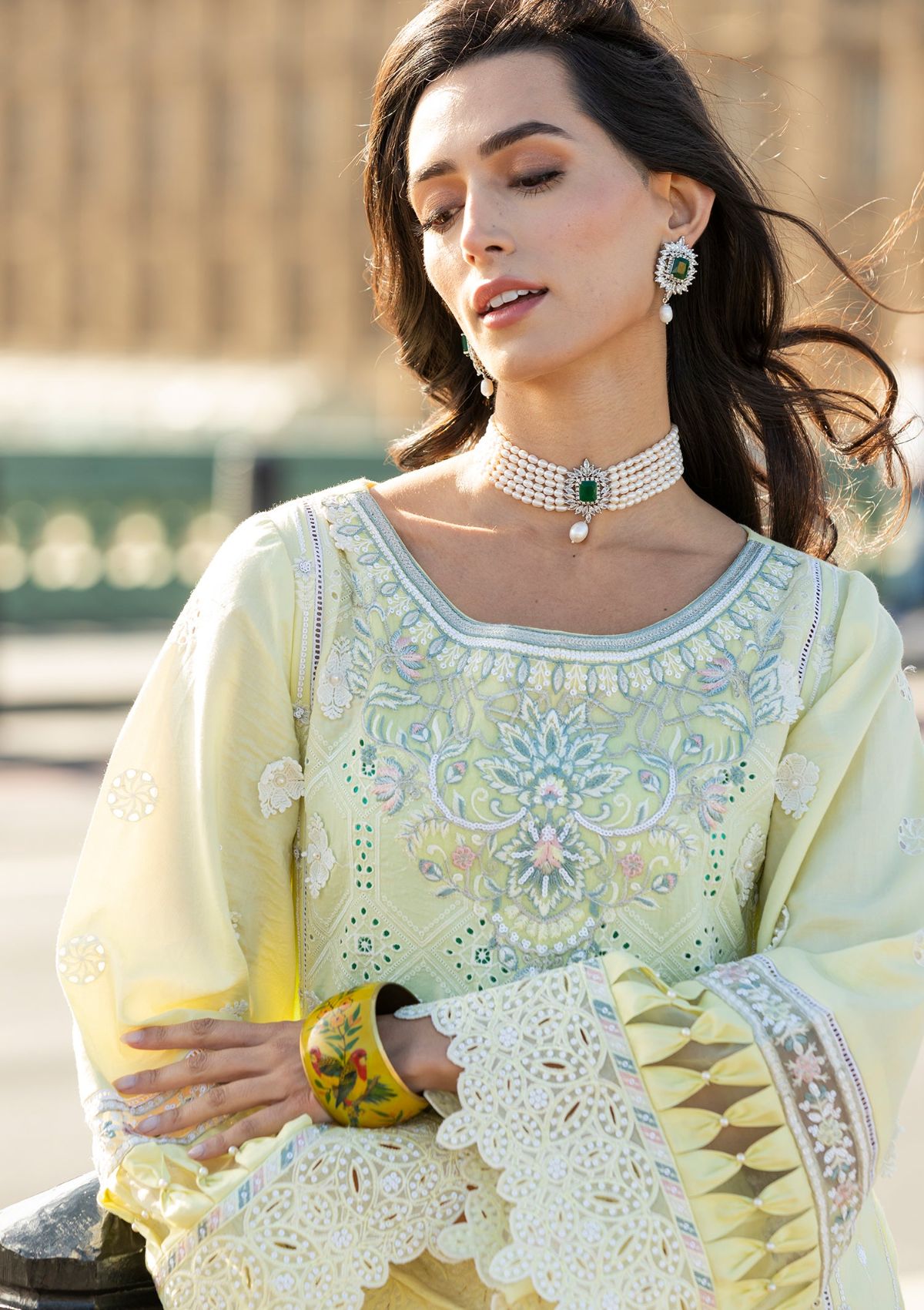 Meem | Luxury Eid Lawn 24 | MD-08 YELLOW by Meem - Designer Dress - Type: Ladies Clothes - Available at Libayah - 100% Original