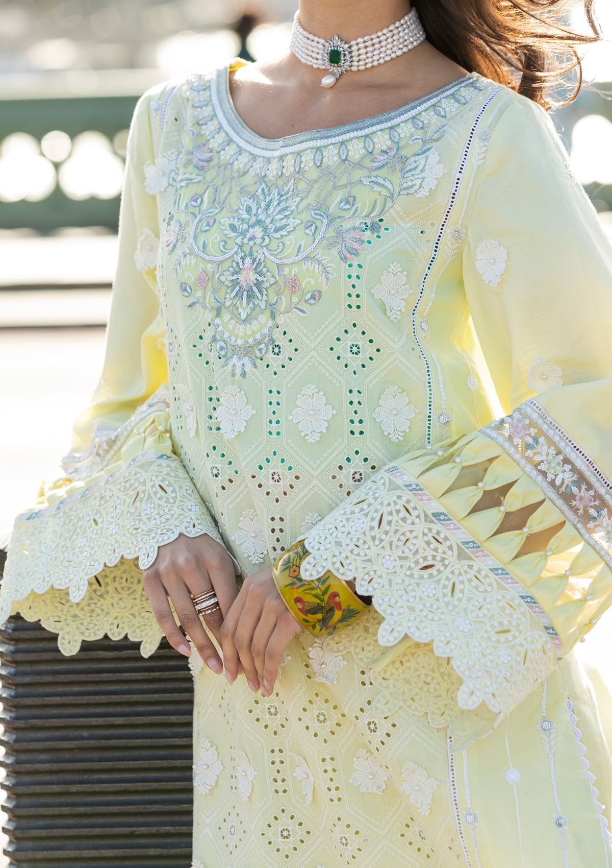 Meem | Luxury Eid Lawn 24 | MD-08 YELLOW by Meem - Designer Dress - Type: Ladies Clothes - Available at Libayah - 100% Original