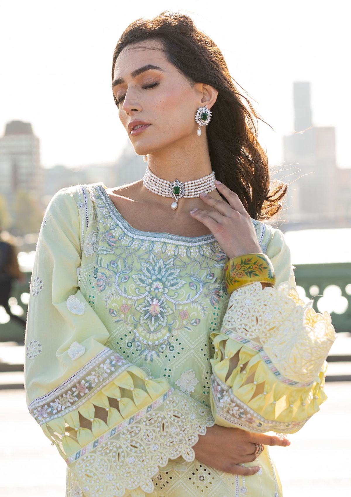 Meem | Luxury Eid Lawn 24 | MD-08 YELLOW by Meem - Designer Dress - Type: Ladies Clothes - Available at Libayah - 100% Original