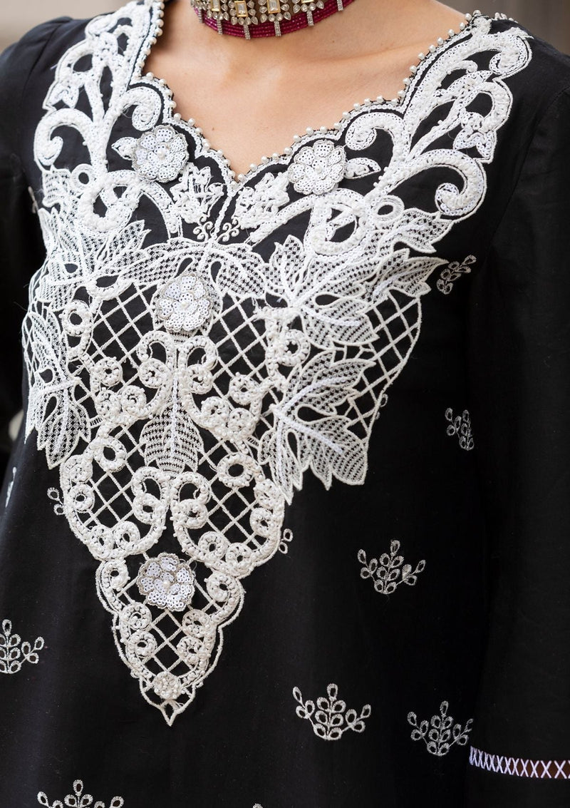 Meem | Luxury Eid Lawn 24 | MD-01 BLACK by Meem - Designer Dress - Type: Ladies Clothes - Available at Libayah - 100% Original