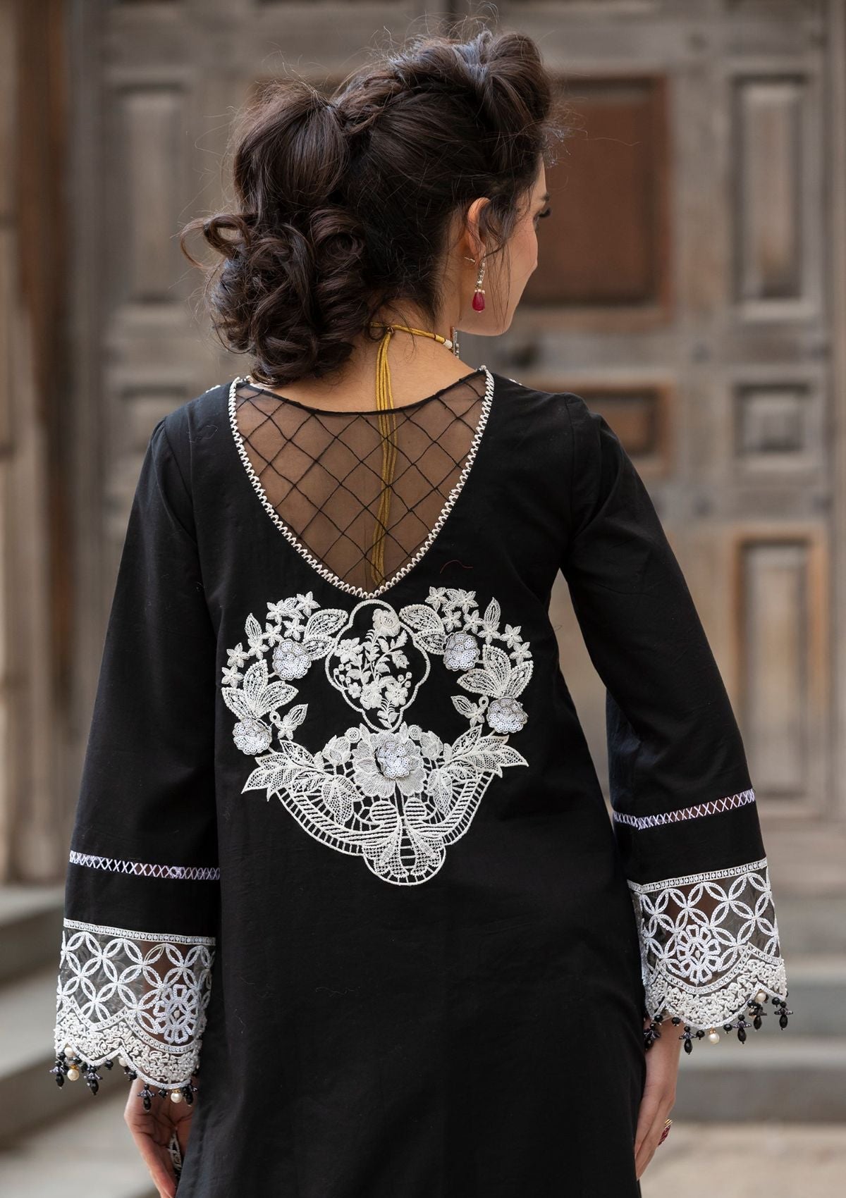 Meem | Luxury Eid Lawn 24 | MD-01 BLACK by Meem - Designer Dress - Type: Ladies Clothes - Available at Libayah - 100% Original