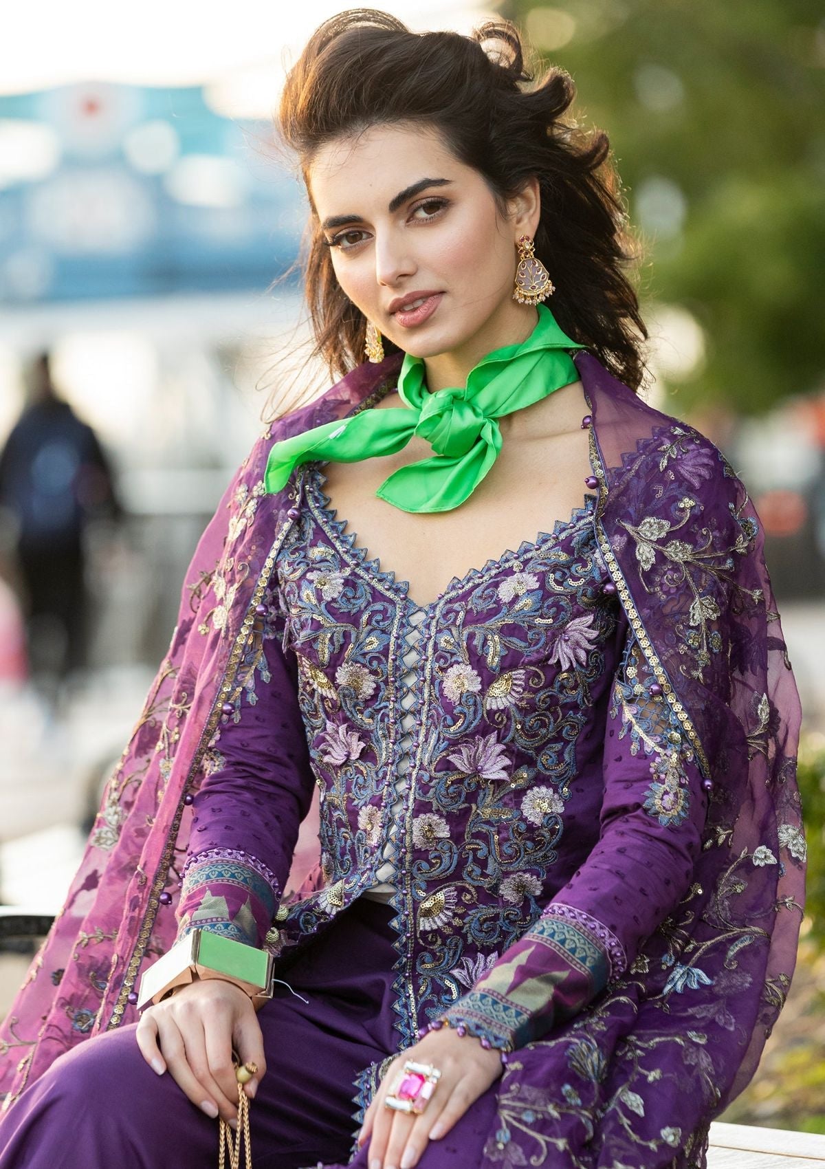 Meem | Luxury Eid Lawn 24 | MD-06 PURPLE by Meem - Designer Dress - Type: Ladies Clothes - Available at Libayah - 100% Original