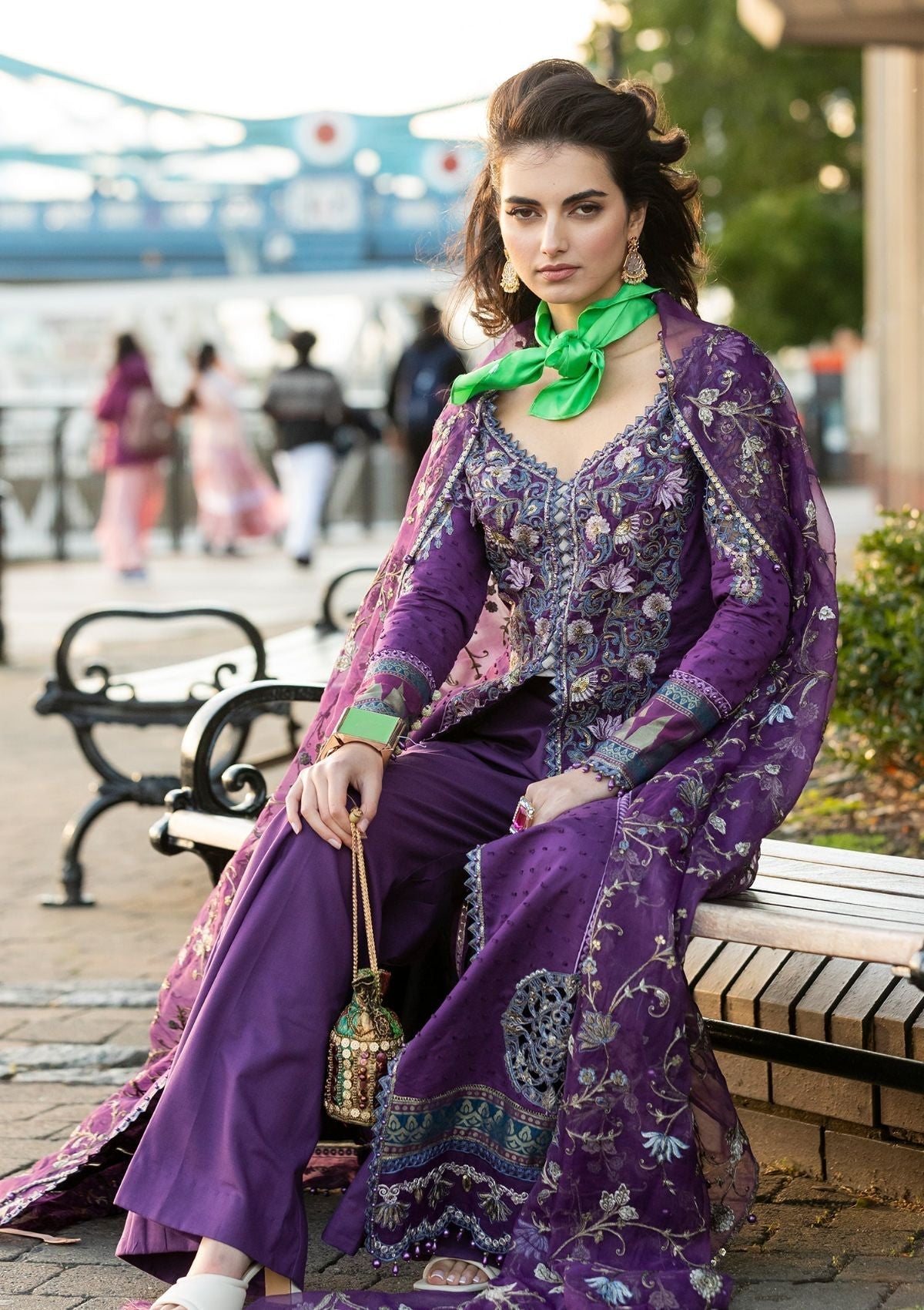 Meem | Luxury Eid Lawn 24 | MD-06 PURPLE by Meem - Designer Dress - Type: Ladies Clothes - Available at Libayah - 100% Original