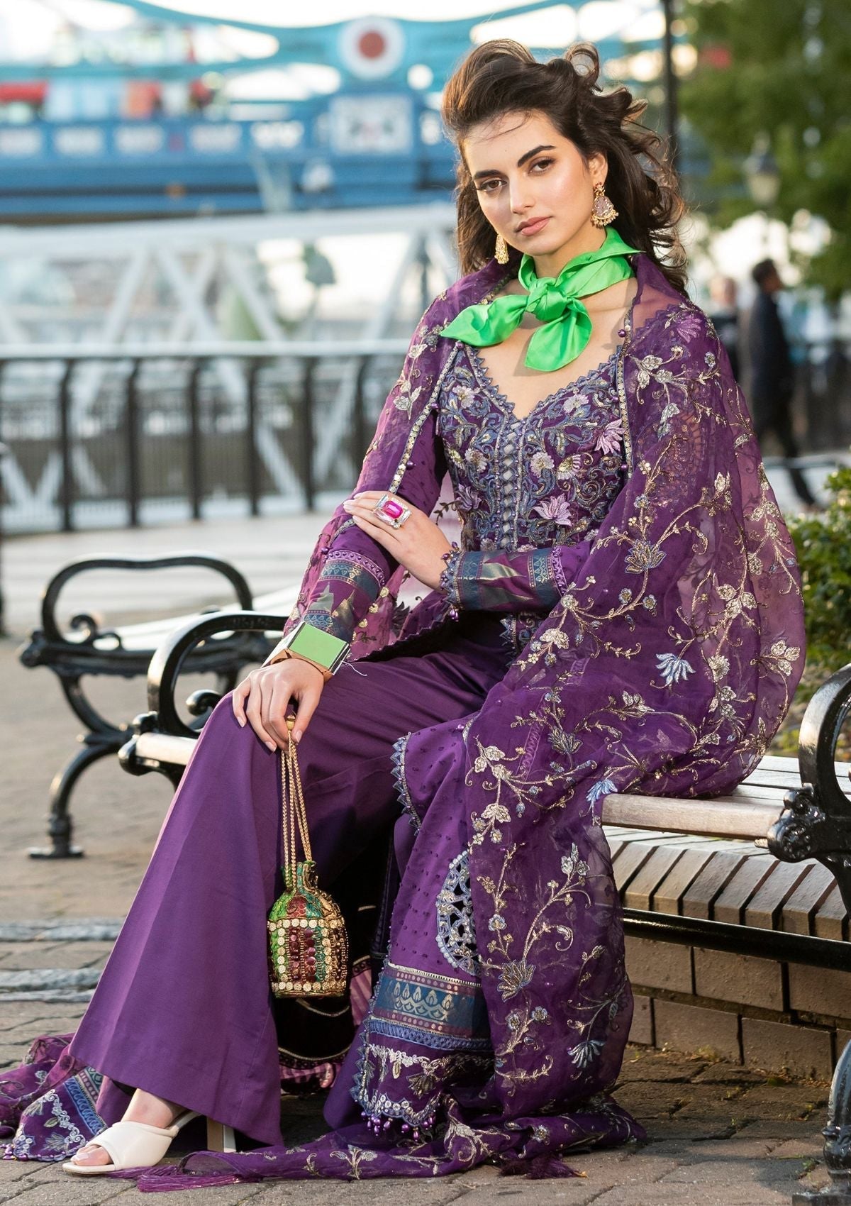 Meem | Luxury Eid Lawn 24 | MD-06 PURPLE by Meem - Designer Dress - Type: Ladies Clothes - Available at Libayah - 100% Original