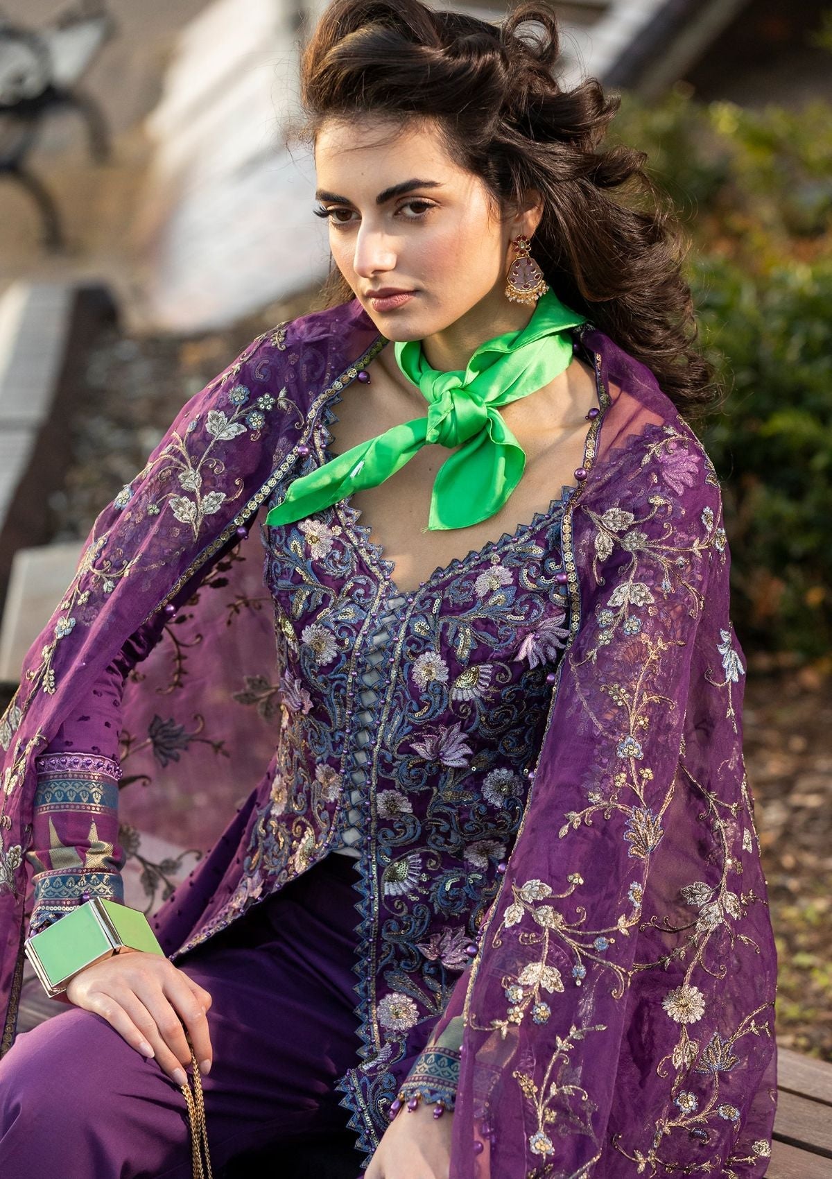 Meem | Luxury Eid Lawn 24 | MD-06 PURPLE by Meem - Designer Dress - Type: Ladies Clothes - Available at Libayah - 100% Original