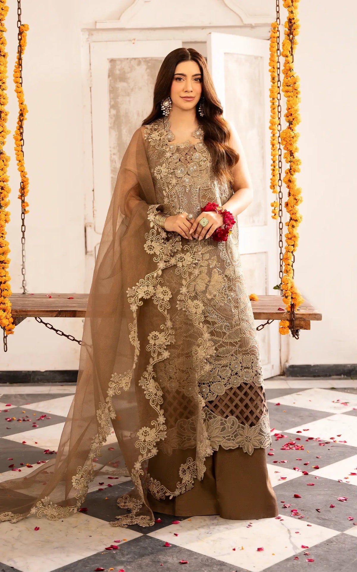 Asifa and Nabeel | Sunehri Eid 25 | Mehrunisa-(SEF25-07) by Asifa and Nabeel - Designer Dress - Type: Ladies Clothes - Available at Libayah - 100% Original