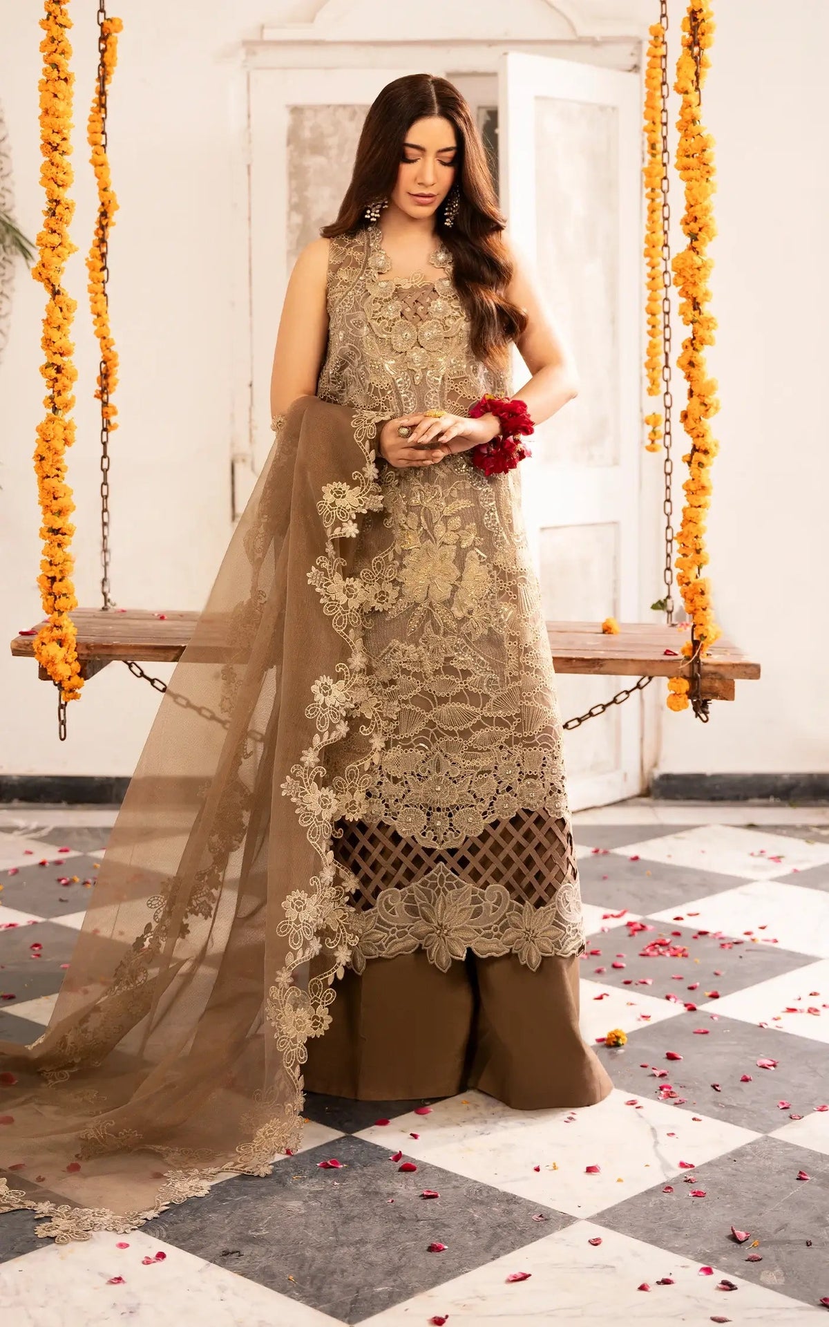 Asifa and Nabeel | Sunehri Eid 25 | Mehrunisa-(SEF25-07) by Asifa and Nabeel - Designer Dress - Type: Ladies Clothes - Available at Libayah - 100% Original