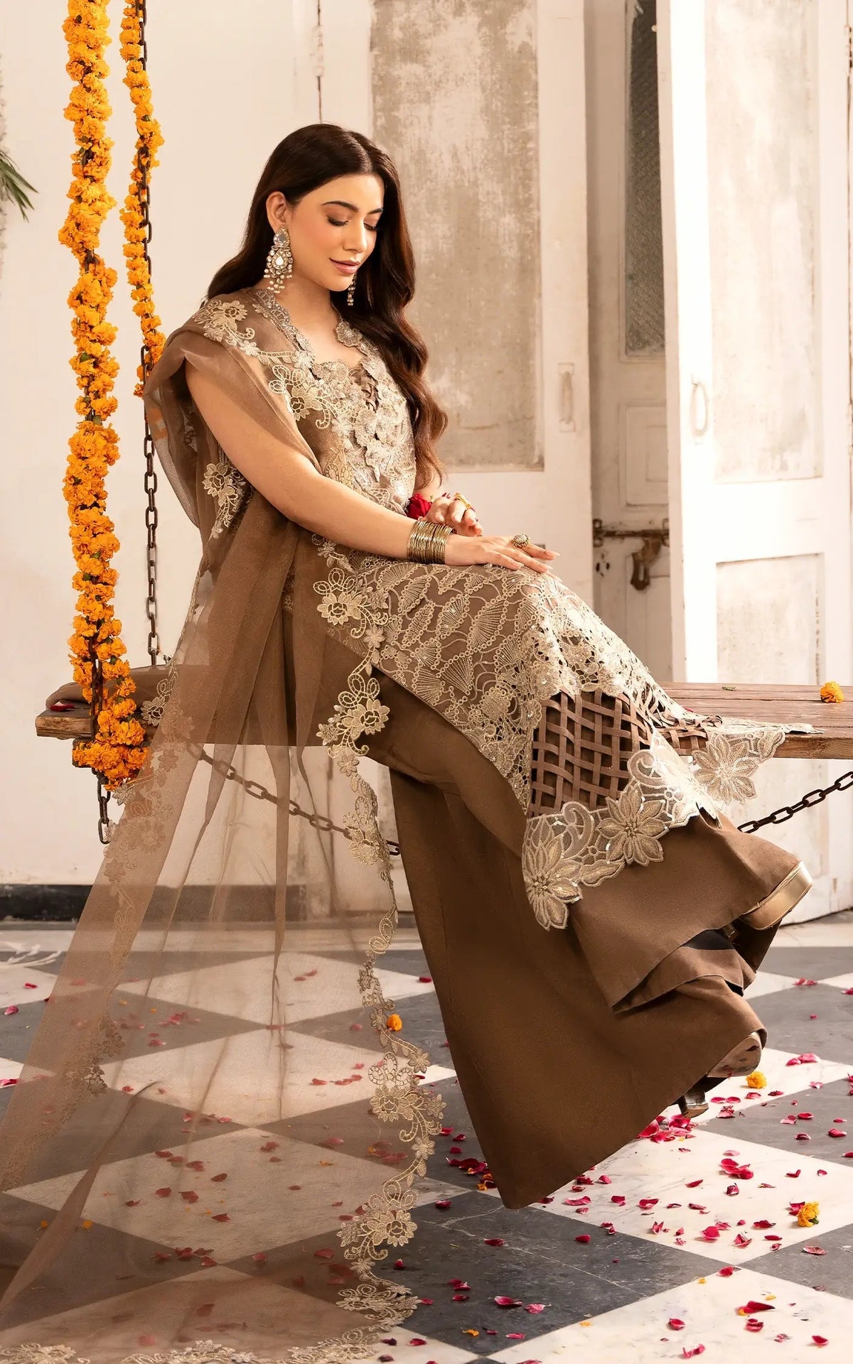 Asifa and Nabeel | Sunehri Eid 25 | Mehrunisa-(SEF25-07) by Asifa and Nabeel - Designer Dress - Type: Ladies Clothes - Available at Libayah - 100% Original