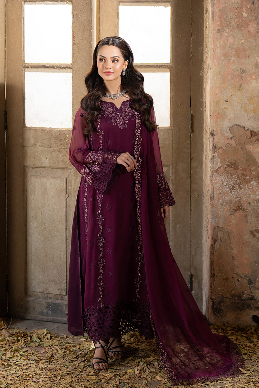 Azure | Ensembles Embroidered Formals | Merlot Grace by Azure - Designer Dress - Type: Ladies Clothes - Available at Libayah - 100% Original