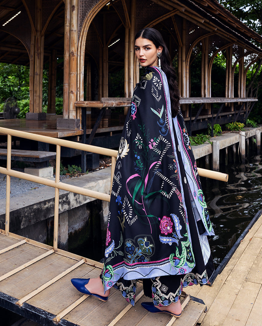 Mushq | Hemline Karandi | Midnight Rune by Mushq - Designer Dress - Type : Ladies Clothes - Available at Libayah - 100% Original 