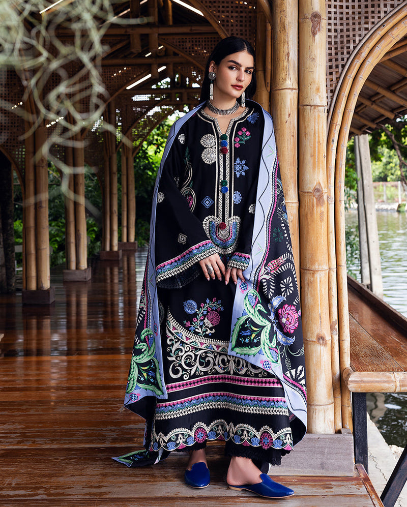 Mushq | Hemline Karandi | Midnight Rune by Mushq - Designer Dress - Type : Ladies Clothes - Available at Libayah - 100% Original 