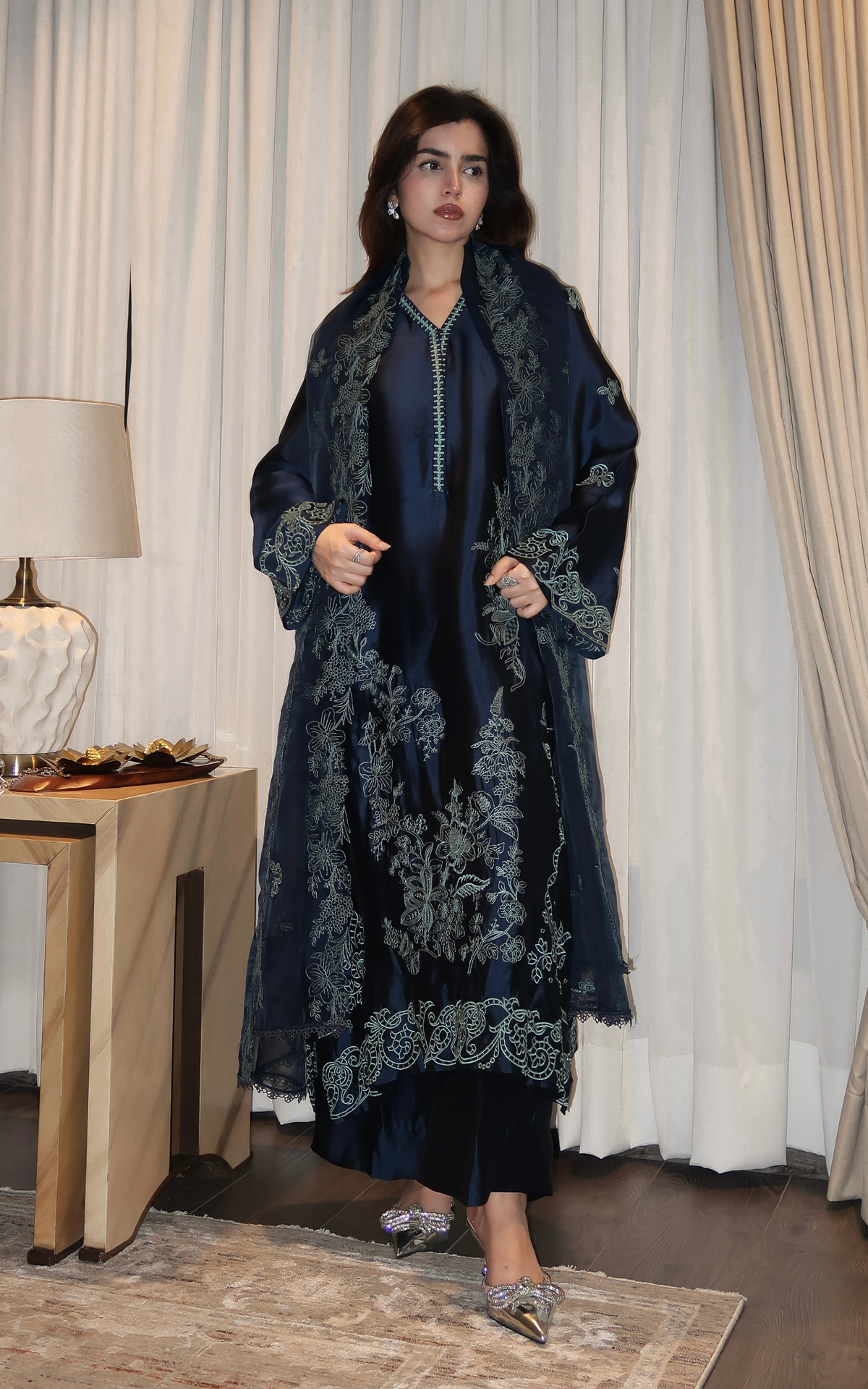 Asifa and Nabeel | Silk Edit 26 | Midnight Blue - Designer Dress - Type : Ladies Clothes - Available at Libayah - 100% Original