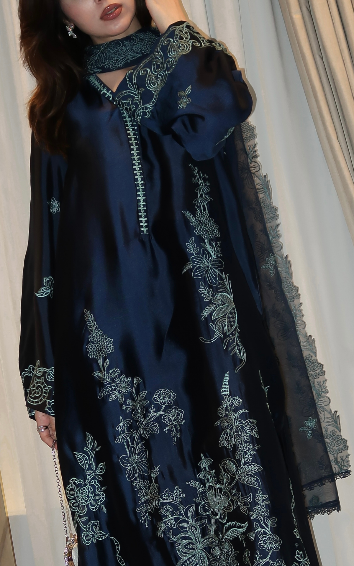 Asifa and Nabeel | Silk Edit 26 | Midnight Blue - Designer Dress - Type : Ladies Clothes - Available at Libayah - 100% Original