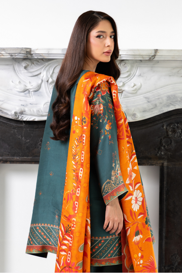 Mina Hasan | Signature Pret | Teal Green - by Libayah - Registered Vendor of : Mina Hasan - 100% Original Designer Dress