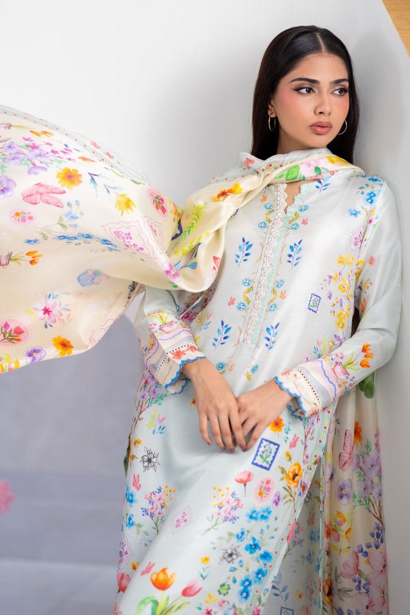 Mina Hasan | Signature Pret | Blue Lush - by Libayah - Registered Vendor of : Mina Hasan - 100% Original Designer Dress