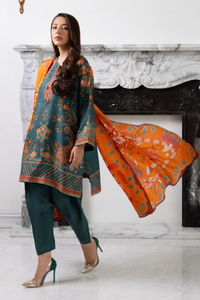 Mina Hasan | Signature Pret | Teal Green - by Libayah - Registered Vendor of : Mina Hasan - 100% Original Designer Dress