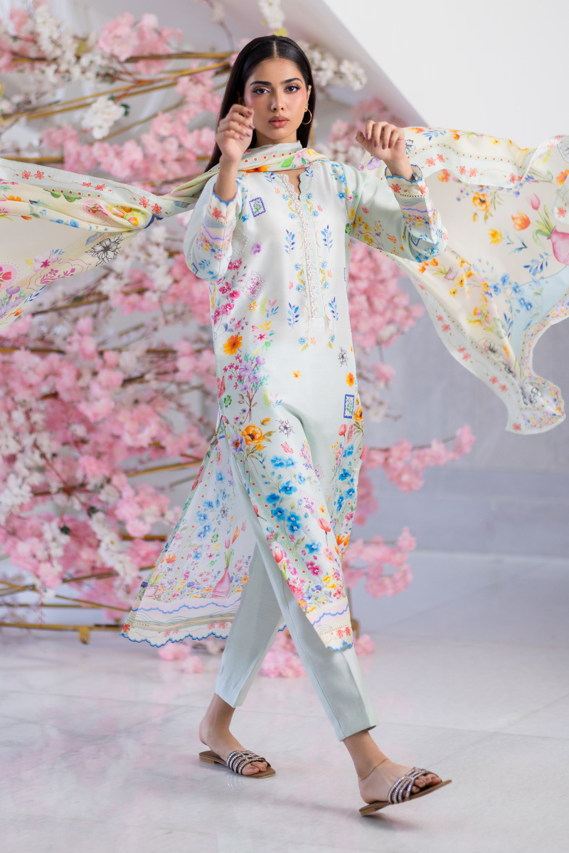 Mina Hasan | Signature Pret | Blue Lush - by Libayah - Registered Vendor of : Mina Hasan - 100% Original Designer Dress