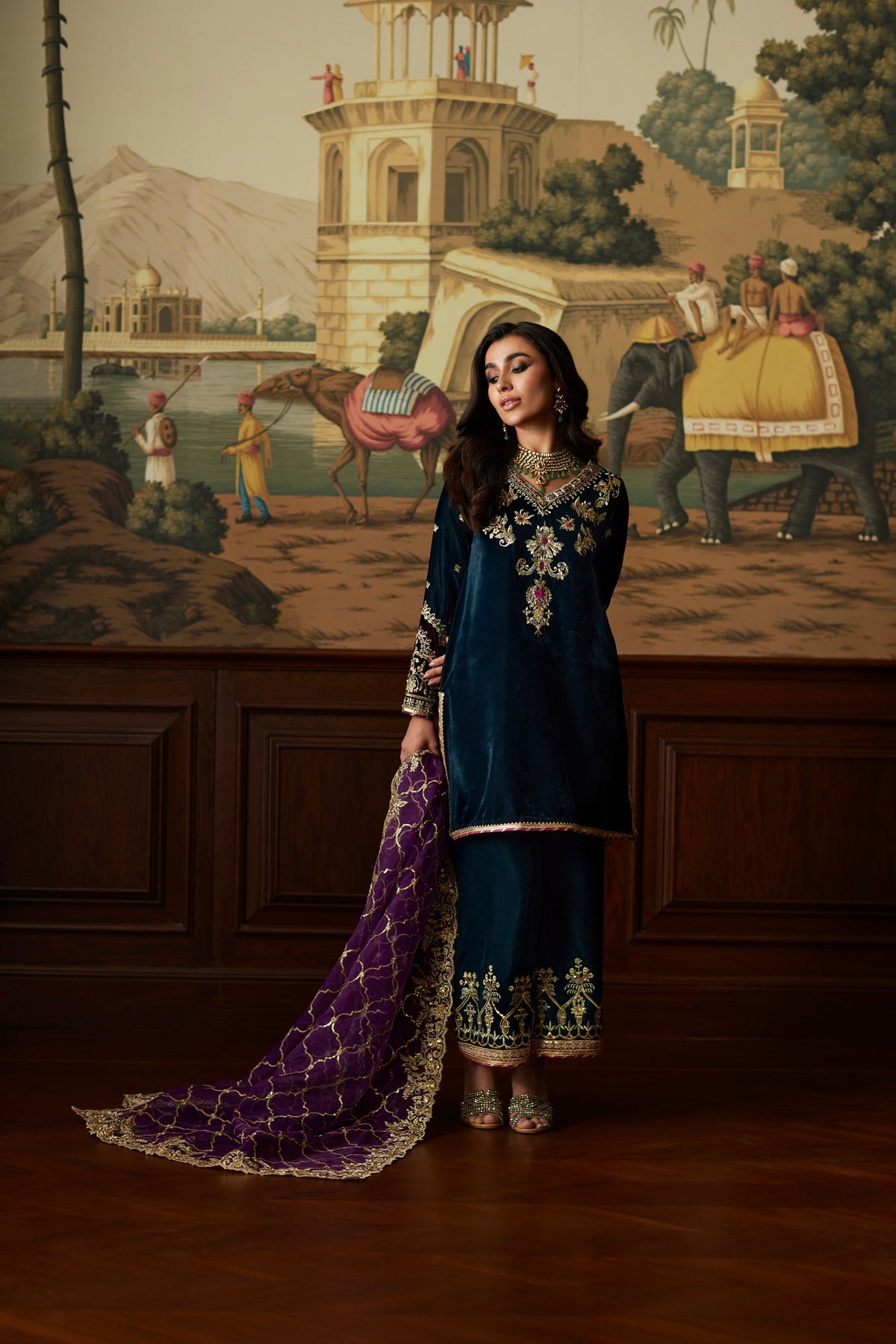 Mina Hassan | Velvet Luxe |  Amani by Mina Hassan - Designer Dress - Type: Ladies Clothes - Available at Libayah - 100% Original