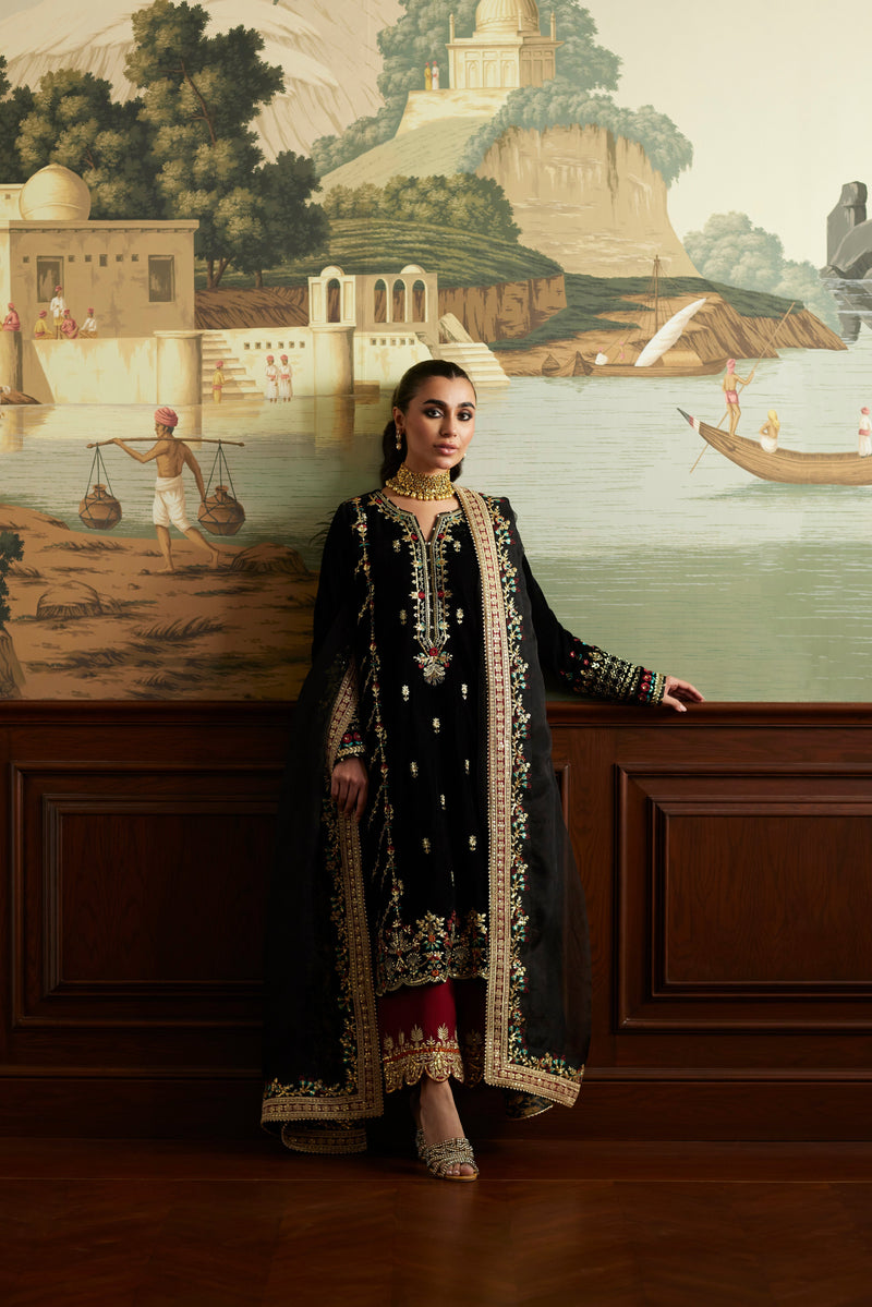 Mina Hassan | Velvet Luxe |  Jahan by Vanya - Designer Dress - Type: Ladies Clothes - Available at Libayah - 100% Original