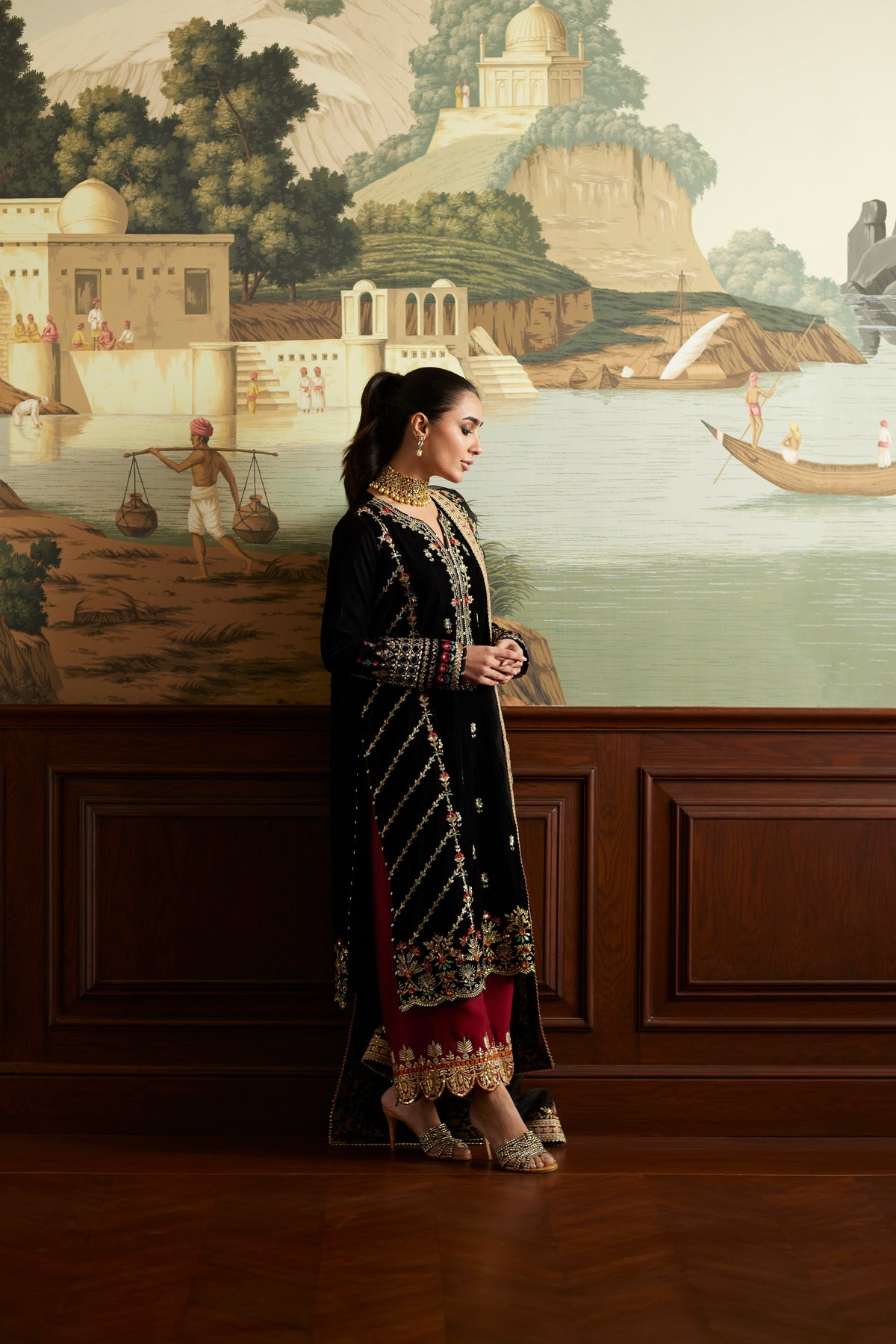 Mina Hassan | Velvet Luxe |  Jahan by Vanya - Designer Dress - Type: Ladies Clothes - Available at Libayah - 100% Original