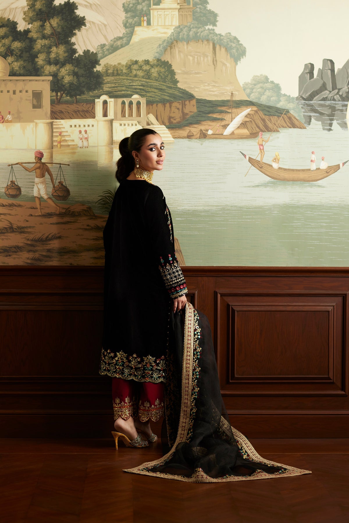 Mina Hassan | Velvet Luxe |  Jahan by Vanya - Designer Dress - Type: Ladies Clothes - Available at Libayah - 100% Original