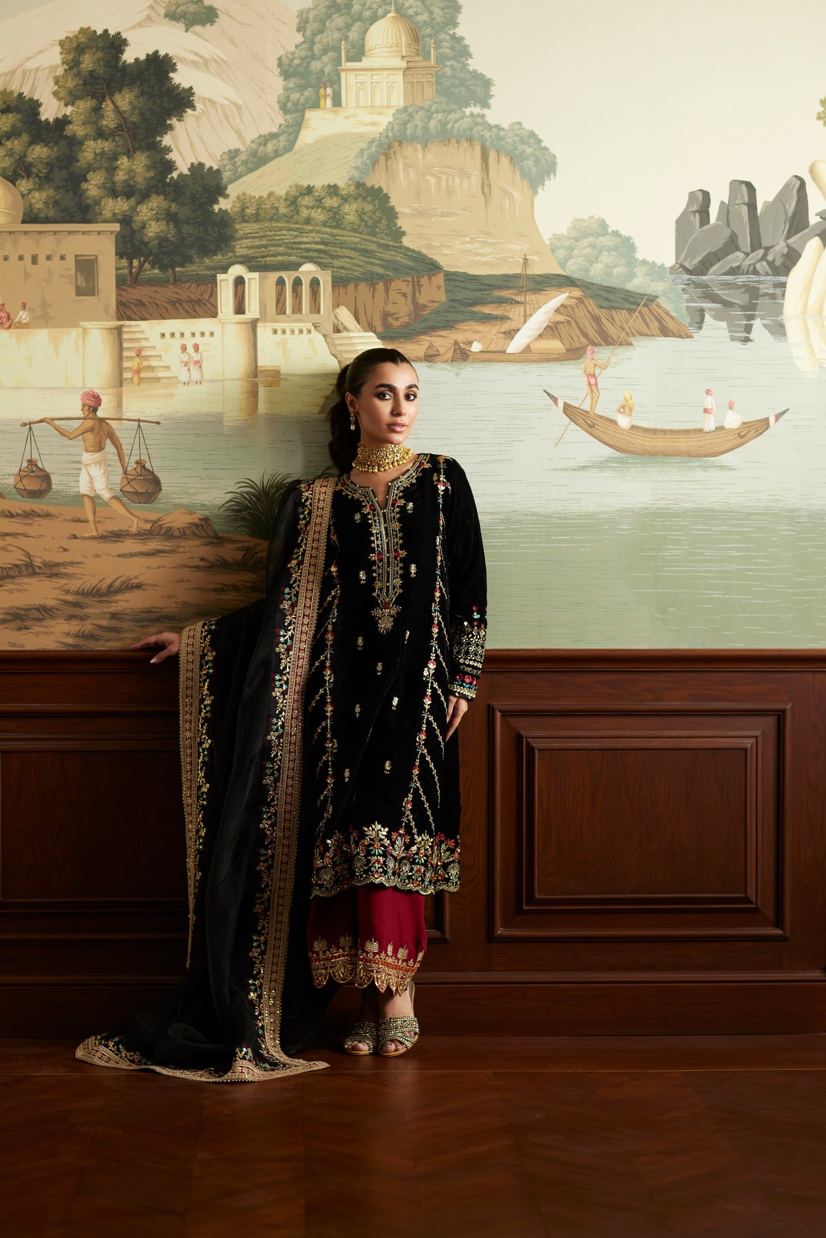 Mina Hassan | Velvet Luxe |  Jahan by Vanya - Designer Dress - Type: Ladies Clothes - Available at Libayah - 100% Original