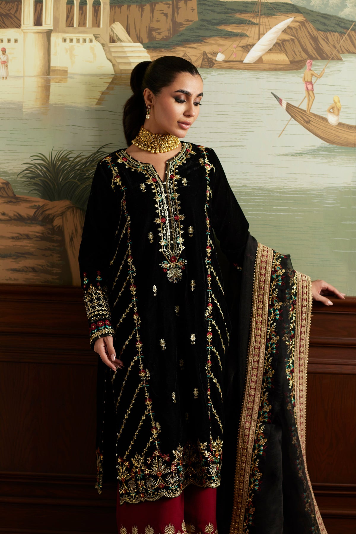 Mina Hassan | Velvet Luxe |  Jahan by Vanya - Designer Dress - Type: Ladies Clothes - Available at Libayah - 100% Original