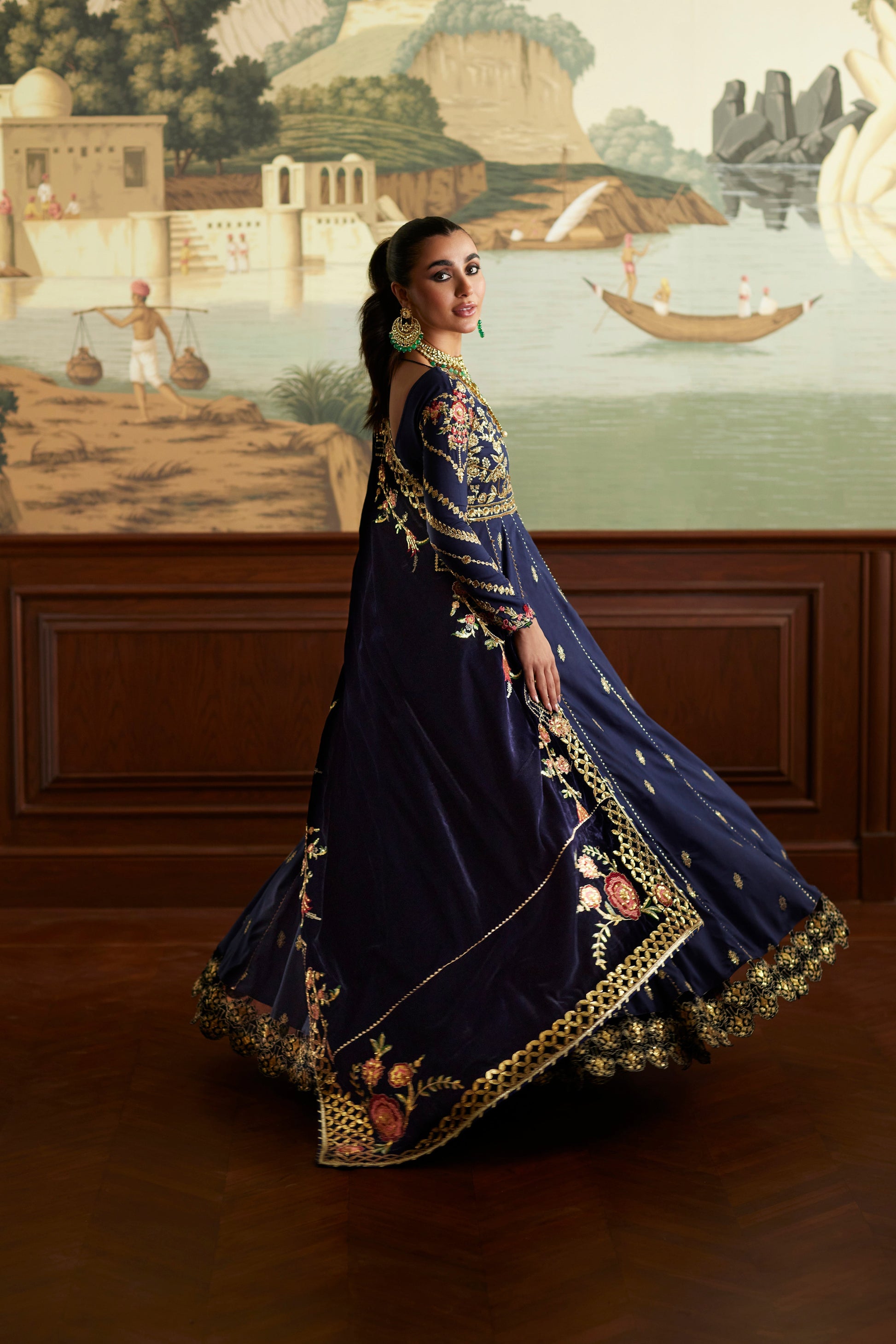 Mina Hassan | Velvet Luxe |  Raniya by Mina Hassan - Designer Dress - Type: Ladies Clothes - Available at Libayah - 100% Original