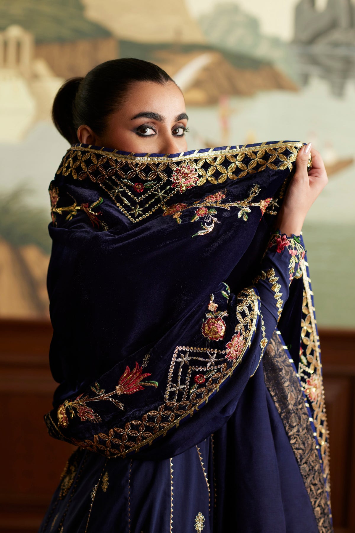 Mina Hassan | Velvet Luxe |  Raniya by Mina Hassan - Designer Dress - Type: Ladies Clothes - Available at Libayah - 100% Original