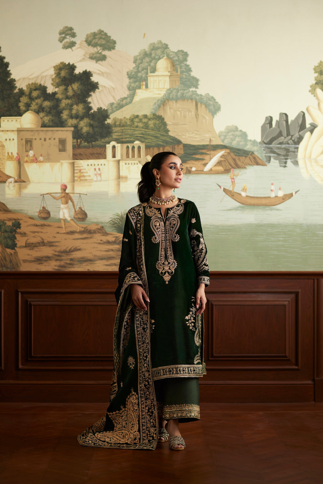 Mina Hassan | Velvet Luxe | Zehra by Mina Hassan - Designer Dress - Type: Ladies Clothes - Available at Libayah - 100% Original