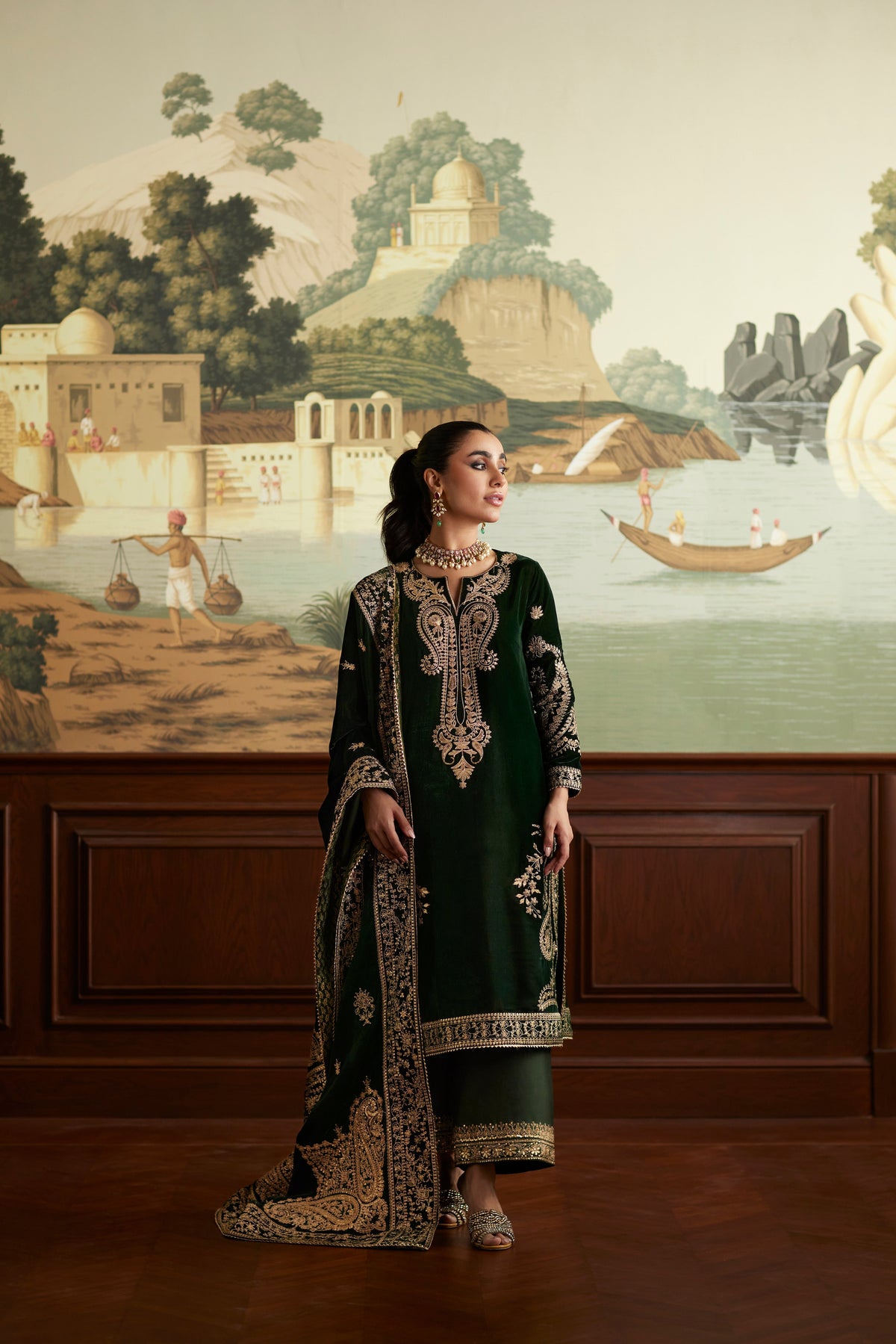 Mina Hassan | Velvet Luxe | Zehra by Mina Hassan - Designer Dress - Type: Ladies Clothes - Available at Libayah - 100% Original