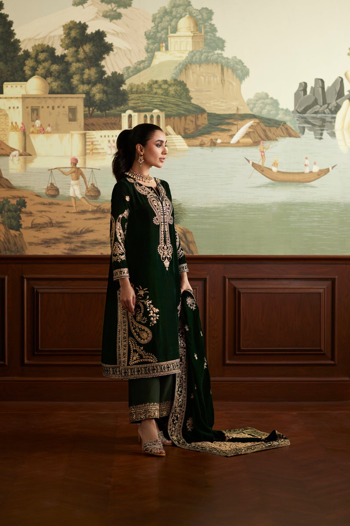 Mina Hassan | Velvet Luxe | Zehra by Mina Hassan - Designer Dress - Type: Ladies Clothes - Available at Libayah - 100% Original