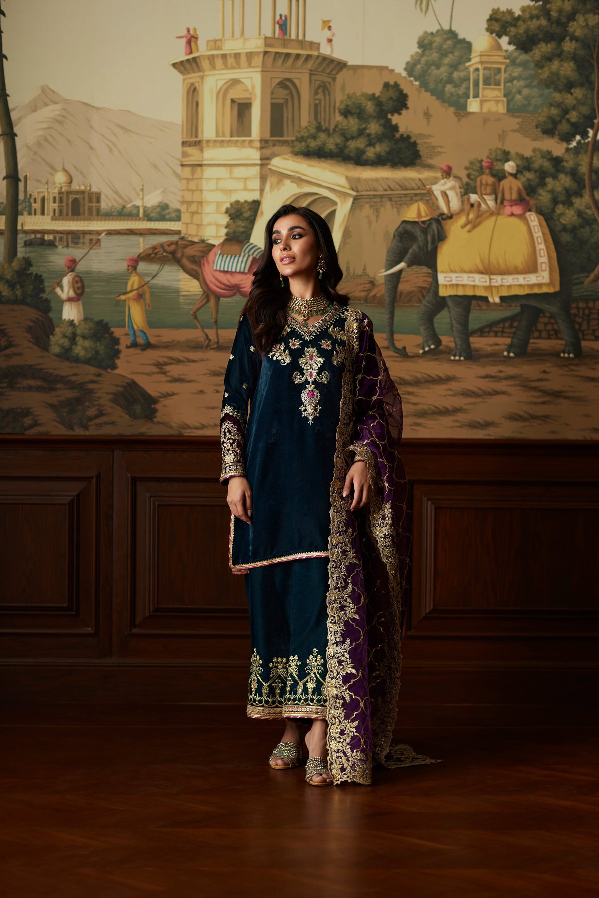 Mina Hassan | Velvet Luxe |  Amani by Mina Hassan - Designer Dress - Type: Ladies Clothes - Available at Libayah - 100% Original