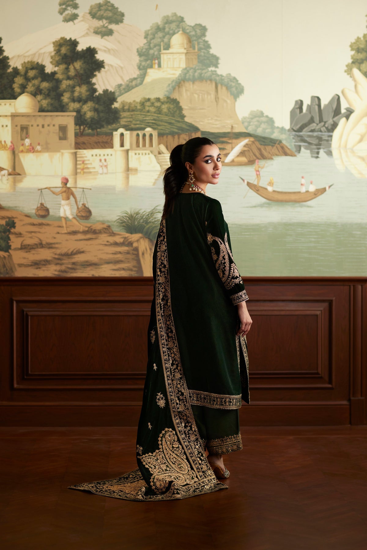 Mina Hassan | Velvet Luxe | Zehra by Mina Hassan - Designer Dress - Type: Ladies Clothes - Available at Libayah - 100% Original