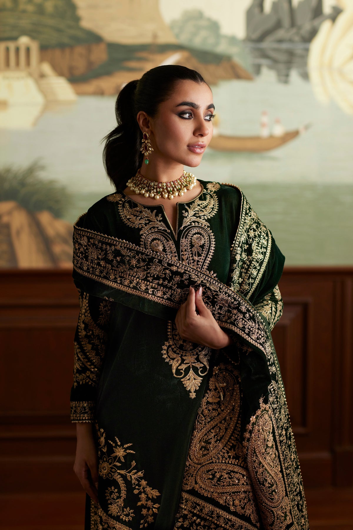 Mina Hassan | Velvet Luxe | Zehra by Mina Hassan - Designer Dress - Type: Ladies Clothes - Available at Libayah - 100% Original