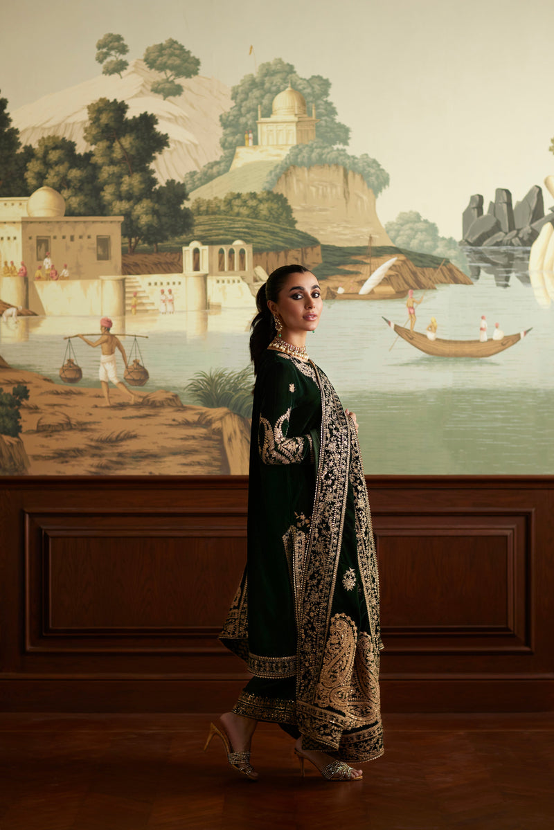 Mina Hassan | Velvet Luxe | Zehra by Mina Hassan - Designer Dress - Type: Ladies Clothes - Available at Libayah - 100% Original