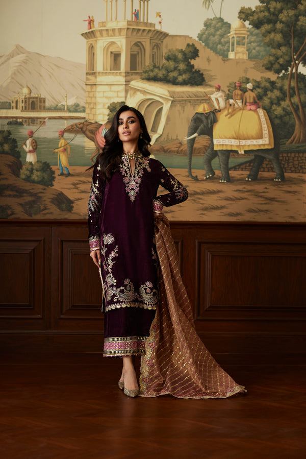 Mina Hassan | Velvet Luxe |  Ayesha by Mina Hassan - Designer Dress - Type: Ladies Clothes - Available at Libayah - 100% Original