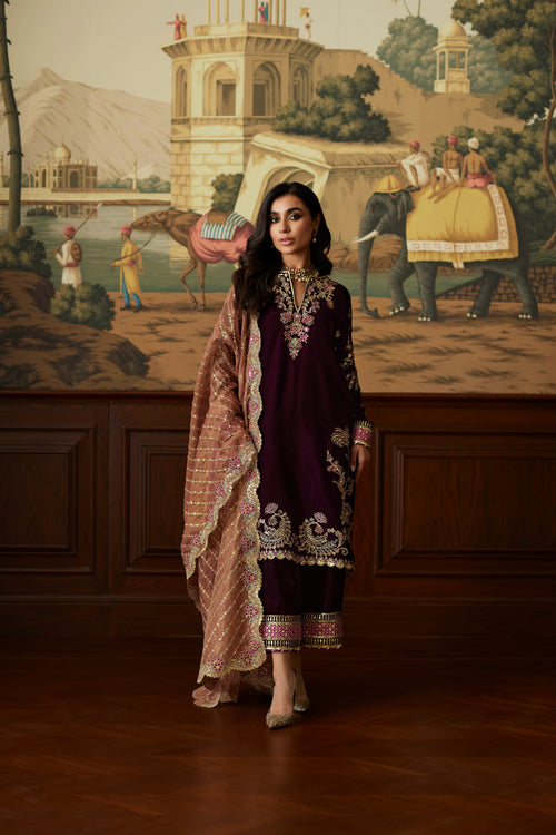 Mina Hassan | Velvet Luxe |  Ayesha by Mina Hassan - Designer Dress - Type: Ladies Clothes - Available at Libayah - 100% Original